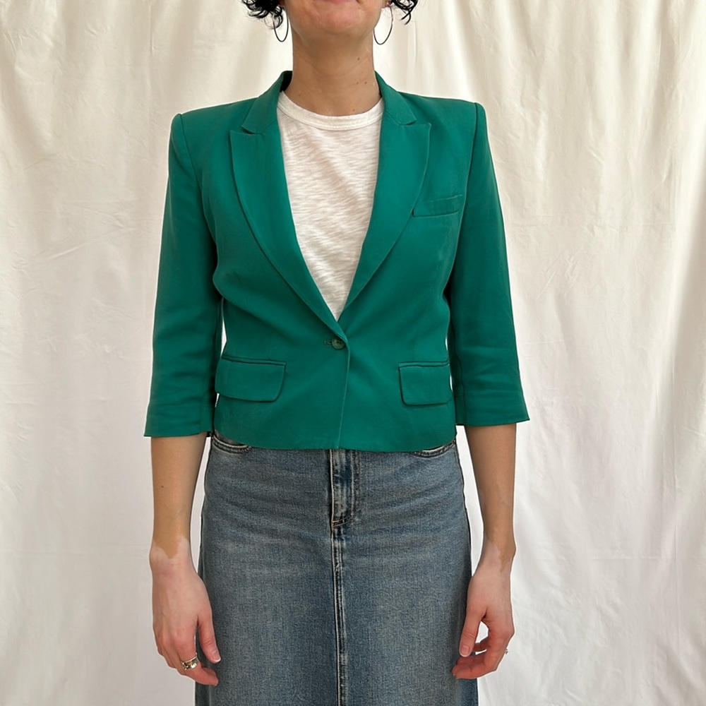 BCBGMaxAzria Natalia Blazer Ultra Green Size S